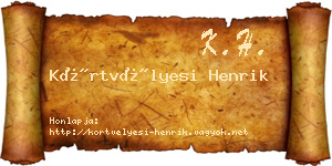 Körtvélyesi Henrik névjegykártya
