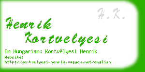 henrik kortvelyesi business card