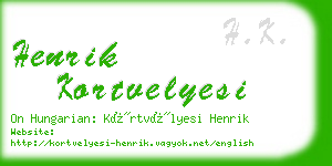 henrik kortvelyesi business card